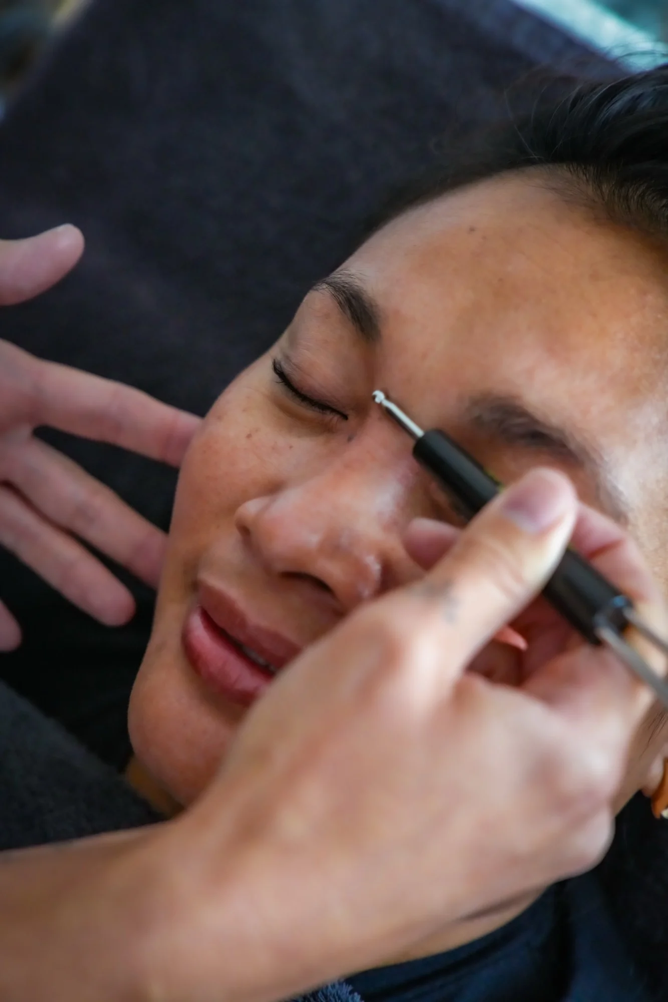 Visage détendu pendant un soin Dien Chan